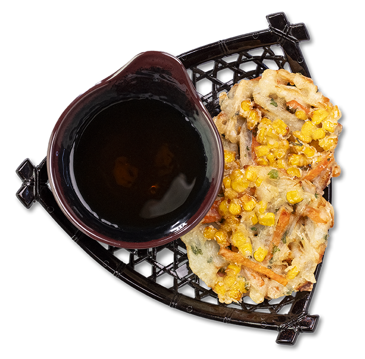 Kakiage tempura with dipping sauce